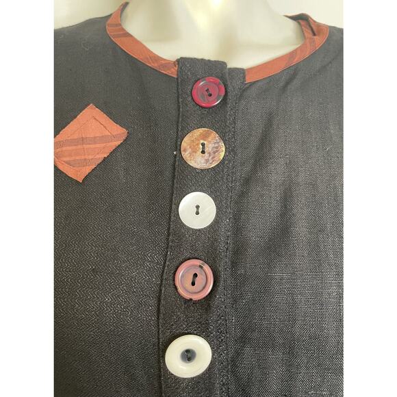 In the Mix Black CA 2 Pc Set M NWT Dress Jacket Lagenlook Nothing Matches Patch - Picture 7 of 16